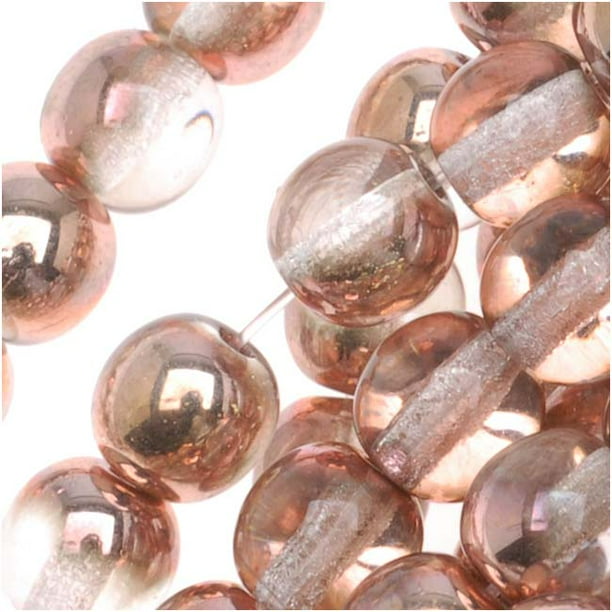 Apollo Gold Czech Glass Bead 6mm Round 50 pc Smooth Druk Apollo Gold Beads